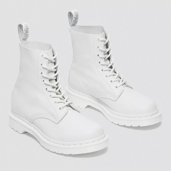 NEW Dr. Martens 1460 Pascal Mono White Lace up Boots - Picture 3 of 12